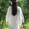 Hollow Women's Shawls Solid Color Fringes Wraps Casual Tassel Scarf  Ladies