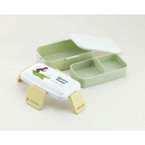 Skater Antibacterial Soft-Serving Dome-Shaped Lid, 2-Tier Lunch Box, 600ml, Curious George Classic Design, Made In Japan, PFLW4AG-A