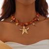 2026 European Cross-Border Starfish & Shell Alloy Necklace - Retro Summer Mermaid Design