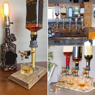 Whiskey Wood Dispenser  Gift Wine Dispenser Wood Wall Mounted Liquor Dispenser