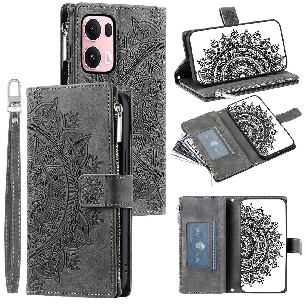 Style 006 For Oppo Reno13 Pro 5G Wallet Case PU Leather Phone Cover Mandala Flower Pattern