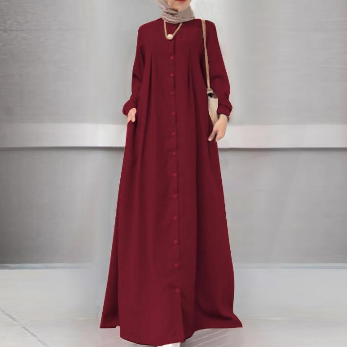 Langes Kleid für Damen in Übergröße, Frühling und Herbst, lockeres Temperament, lange Pendelkleider