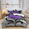 Purple Rose Duvet Set Romantic Flower Bedding Flower Three-Piece Valentine'S Day Couple Gift