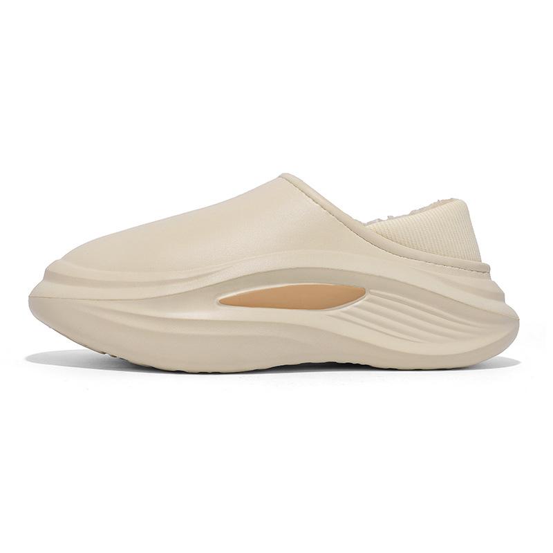 Winter new cotton slippers indoor home velvet thermal shoes waterproof couple non-slip thick-soled fluffy slippers