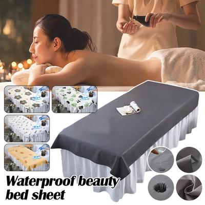 Spa Schönheitsstudio Massagetisch Bettlaken Wasserdicht Ölbeständig TPU Massagetisch Abdeckung Mit Gesichtsloch Wiederverwendbare Bettbezüge
