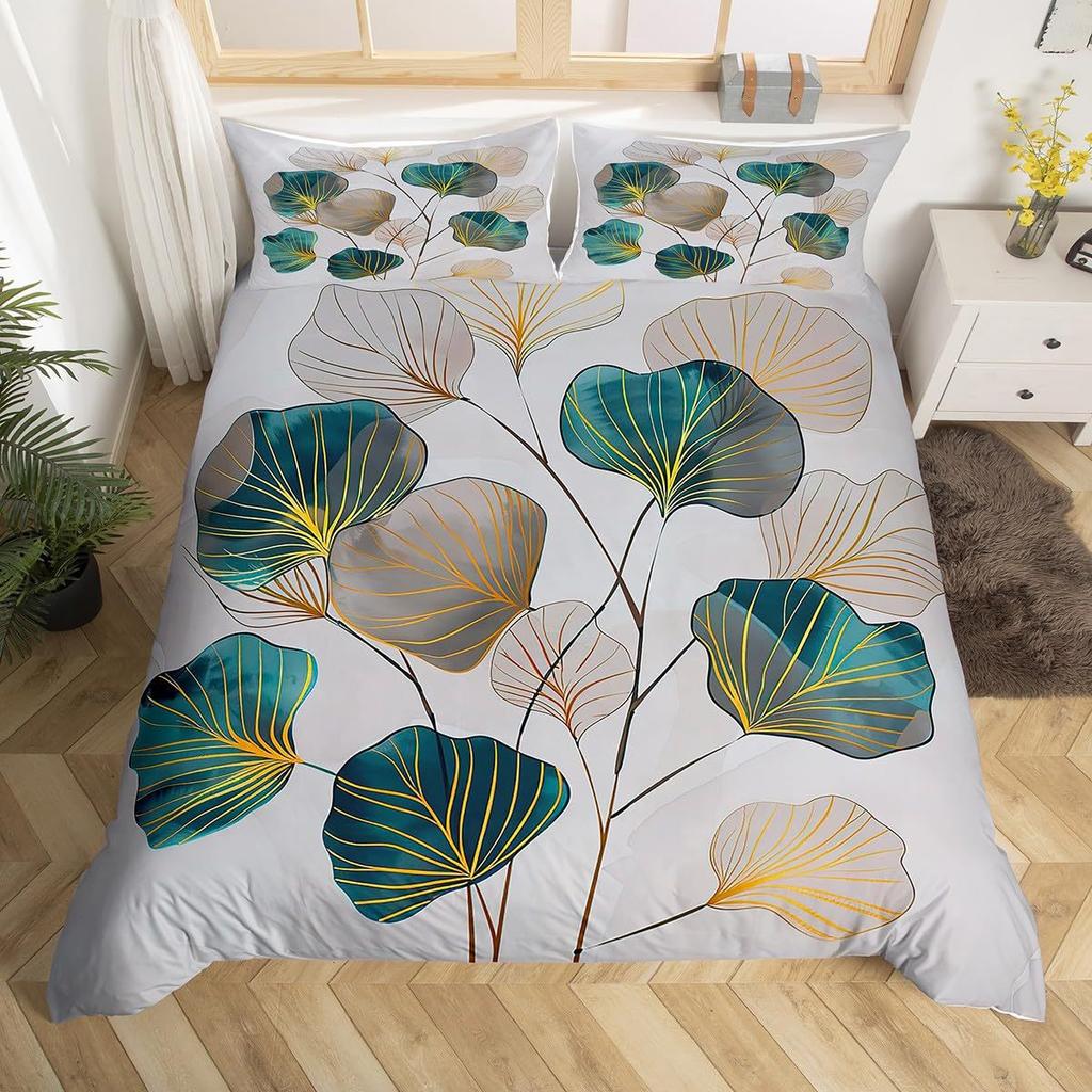 Ginkgo biloba 3D high definition digital printing duvet cover set soft and comfortable bedding