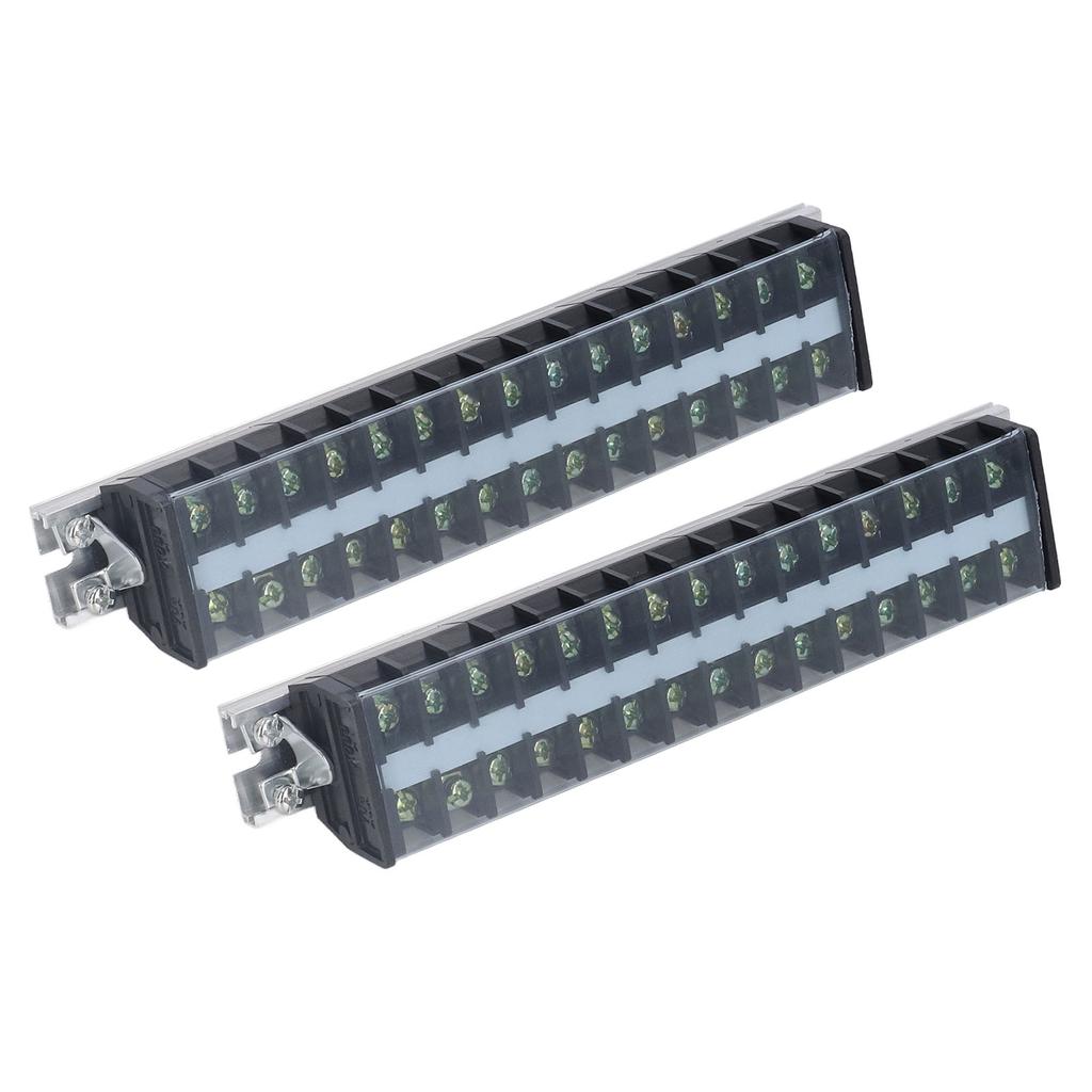 2PCS 660V 20A Wire Barrier Block Rail Wiring Terminal Strip Insulated Shell for Bridge Lighting T2015