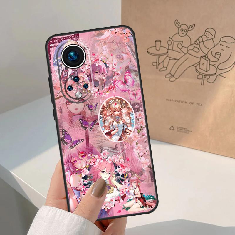 Yae Miko Genshin Impact For Honor Magic 8 7 6 5 Pro Case For Honor X9d X9c X9b X9a X8c X8b Win 200 400 50 70 90 Lite