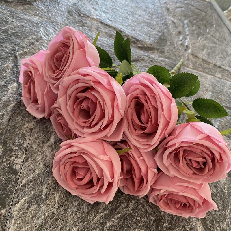 9 Head Artificial Silk Flower For Wedding Photography Home Decorations Gift