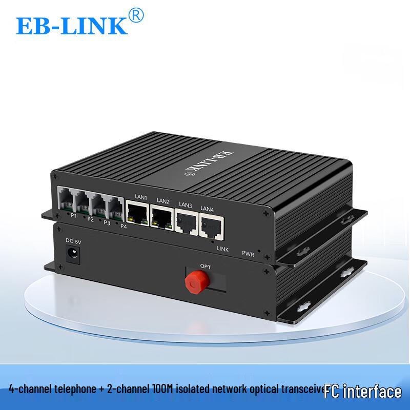 EB-LINK Multi-Channel Telephone & Ethernet Fiber Optic Transceiver
