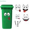 4Pcs Cartoon Face Trash Can Stickers Self-Adhesive Waterproof PVC Glossy Finish For Wall, Toilet, Refrigerator Indoor Outdoor