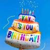 1pc-Birthday Balloons Colorful Candles Three Tier Cake Aluminum Foil Balloons Birthday Party Decoration Supplies