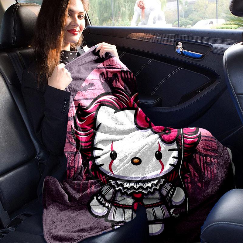 1pc Cute Cat Character Hello Kitty Blanket, Soft Warm Throw Blankets, Living Room, Travel, Camping, Car Blankets, Beach, Office Naps, Home Decor Gift