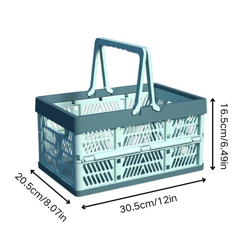 Opvouwbare Mand Buiten Draagbare Picknickbox Met Handvat Kamperen Opvouwbare Opbergplastic Doos Grote Boodschappenmand Supermarkt