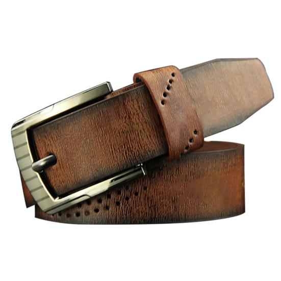 Leather Belt Hollow Colorful Reusable Pin Buckle Belt for Boy