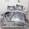 3D Animal Tigers Bedding Set 2/3PCS Soft Microfiber Queen King Twin Size Duvet Cover Set with Pillowcases Teens Boys Bed Linen