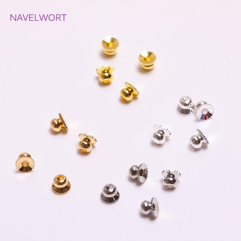Brass Metal Beads Caps Spacer Beads For Bracelet Necklace Making Accessories 14K Real Gold Plated Separation Beads Wholesale
