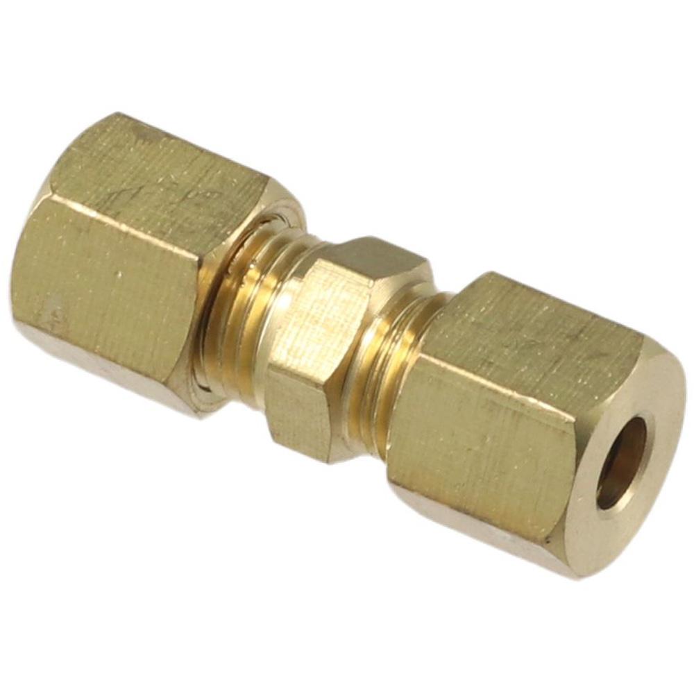 1/5Pcs Durable 1/4" OD x 1/4" OD Brass Compression Tube Fitting Gold Compression Union Union Assortment Kits Copper, Fuel and