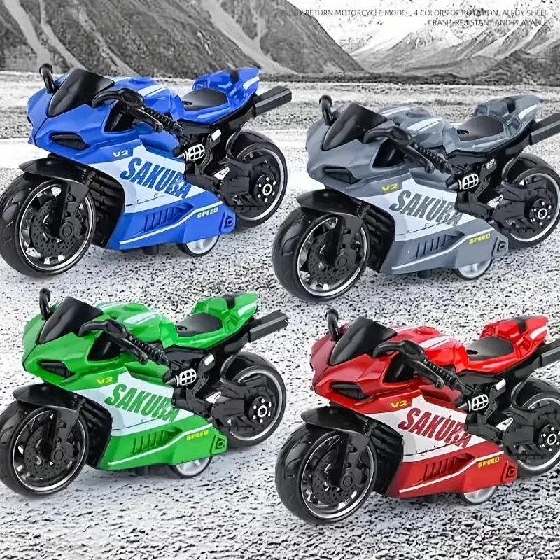 1/32 skala V2 SAKURA GESCHWINDIGKEIT Simulation Motorrad Modell Ornament Legierung Pull Back Spielzeug Auto