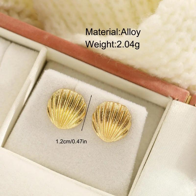 New Exaggeration Ocean Shell Texture Stud Earrings for Women Trendy Accessories Personalization Jewelry Earrings Daily Wear