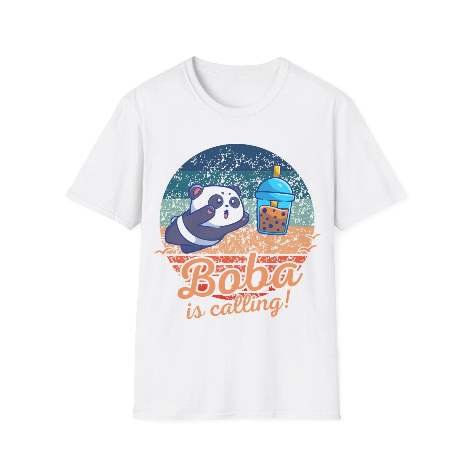

Boba Calling Panda T shirt, Cute Graphic Tee, Gift for Tea Lovers, Casual Wear 3XL