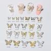 3D Metal Butterfly Nail Art Decorations with Mini Rhinestones