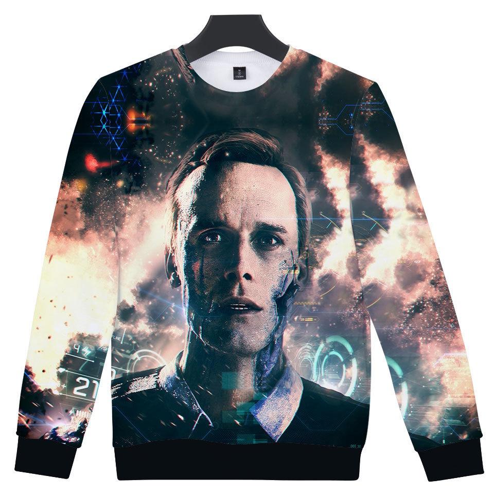 Premium Quality Detroit Become Human Connor Cosplay 3d Print Hoodie Sweater Costume