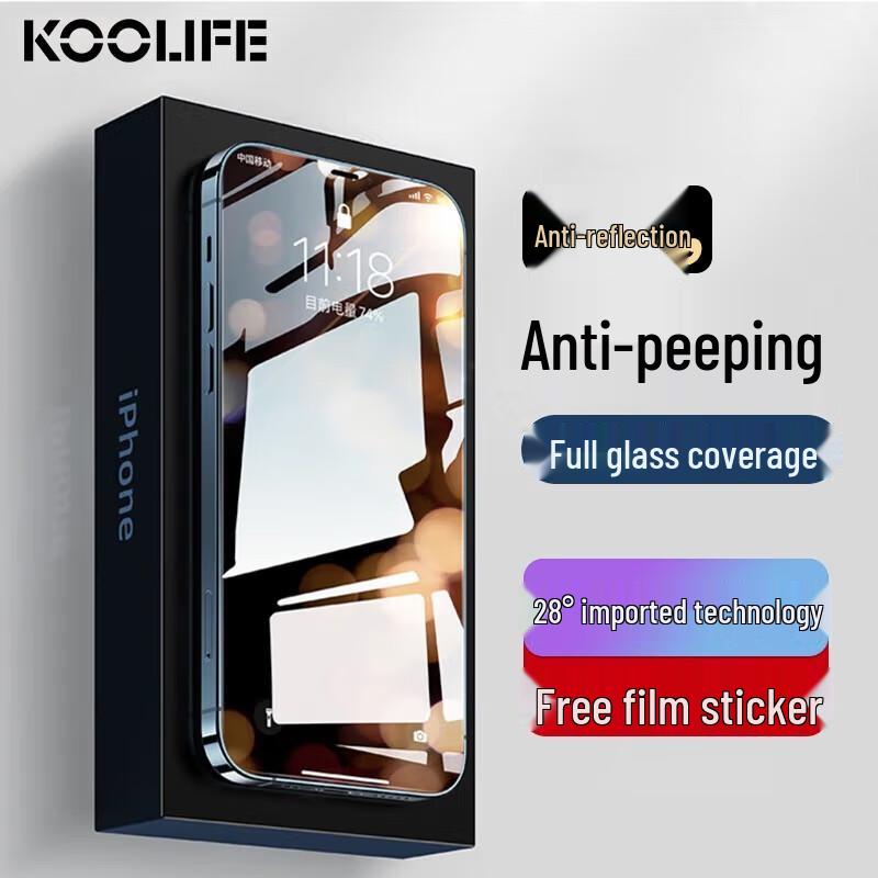 

KOOLIFE iPhone Tempered Glass Privacy Screen Protector