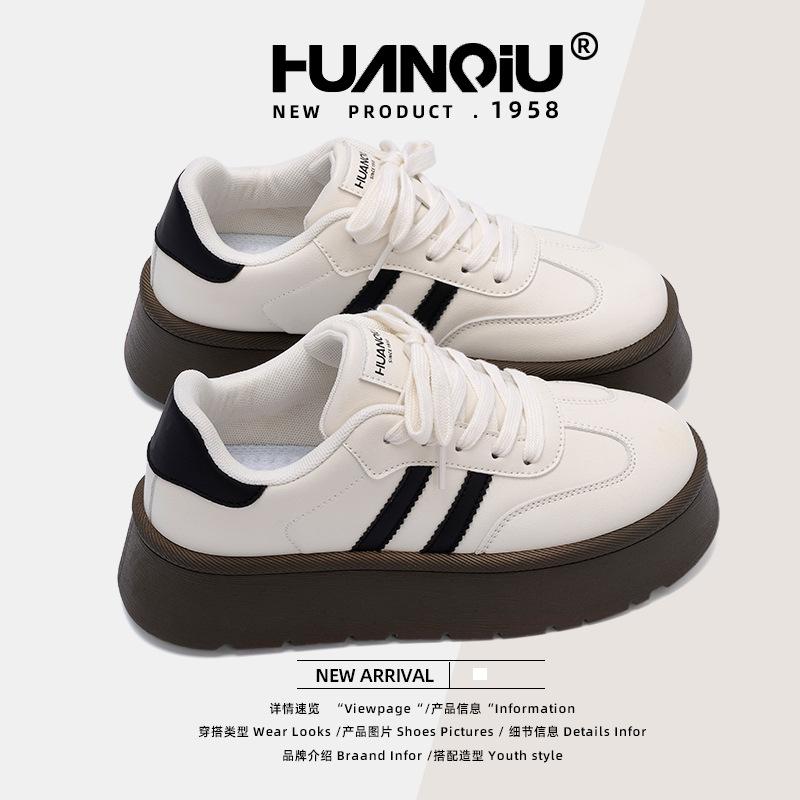 Global Thick Baseplate Shoes Women's Spring XF2413 New Viral Trends Student Women's Shoes Heightening Versatile White Shoes