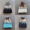 Knit Hat For Women Autumn Winter Geometric Pattern Warm Wool Beanie For Casual Wear