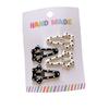 Minimalist Black White Polka Dot Geometric Hair Clip Retro Fabric Water Droplet BB Edge Bangs Clip Fashionable Accessory