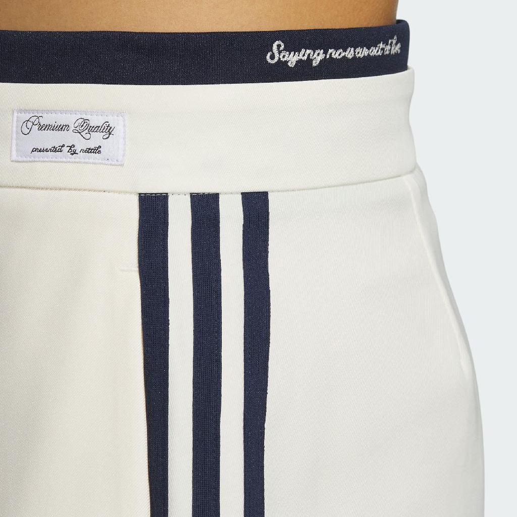 adidas Originals X Notitle Collaboration FW23 Solid Color Three Stripe Drop Waist Zipper Sports Casual Skirt Women Skirts Off-White IN1076