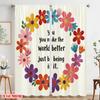 2pcs 2D Flat Printing Party Curtain Floral Quote Fabric Without Electricity All Season Party & Holiday Decor Perfect for Room
