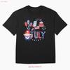 Fourth Of July Oversized T Shirt Vintage Graphic Breathable Designer Clothes Comfortable Slightly Homme Stretched Casual