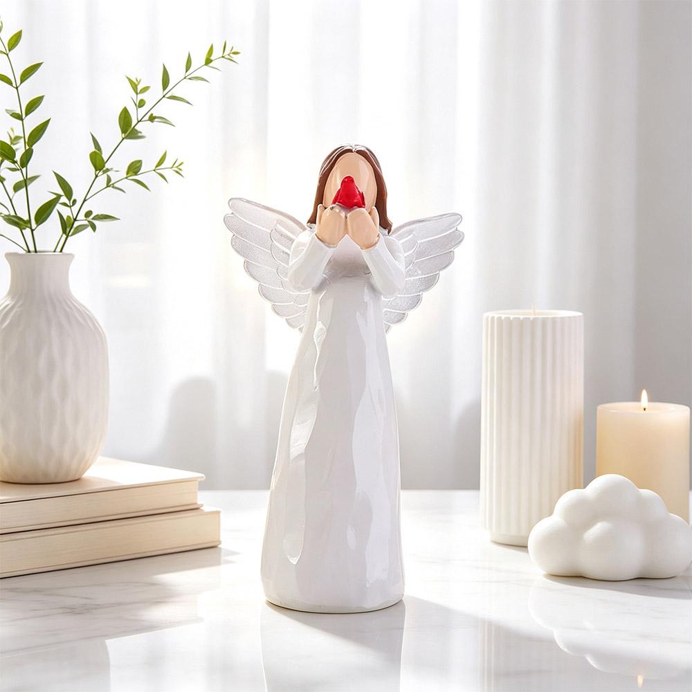Resin Winged Angel Figurine Creative Design Pray Girl Ornaments Cherub Statue  Home Decoration