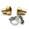 Gardening Brass Barb Straight Joiners 3/4" Hose Fitting Water Repair Splicer Mender Set with Stainless Steel Clamps