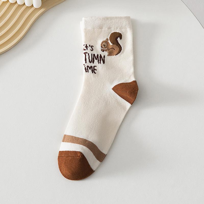 

Women s Mid-calf Cotton Socks for Spring and Autumn, Cute Autumn Long Calf Trendy Outerwear Long Socks, Retro Summer 1 pair