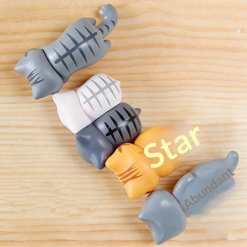 

6 Pcs Cute Mini Cartoon Cat Ornaments, Car Screen Edge Decoration Cat Micro Landscape Model Cute Car Accessories Gifts A