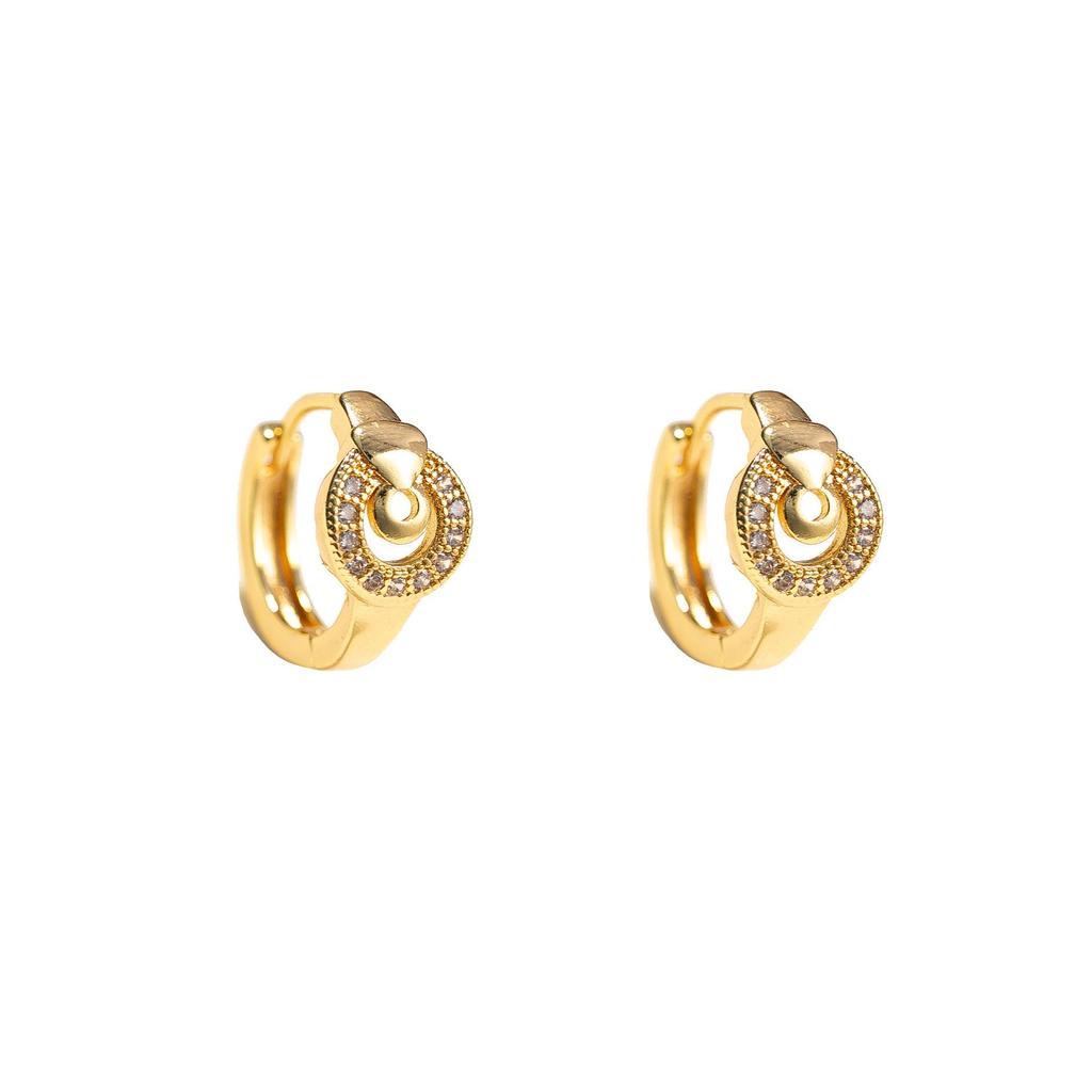2024 Trendy Korean Zircon-Inlaid Cross Round Earrings