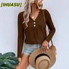 Women's Fashion Casual Solid Color Print Long Sleeve V Neck Blouses & Shirts