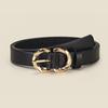 Cintura da Donna in Ecopelle PU con Fibbia Rotonda in Lega - Accessorio Casual Versatile
