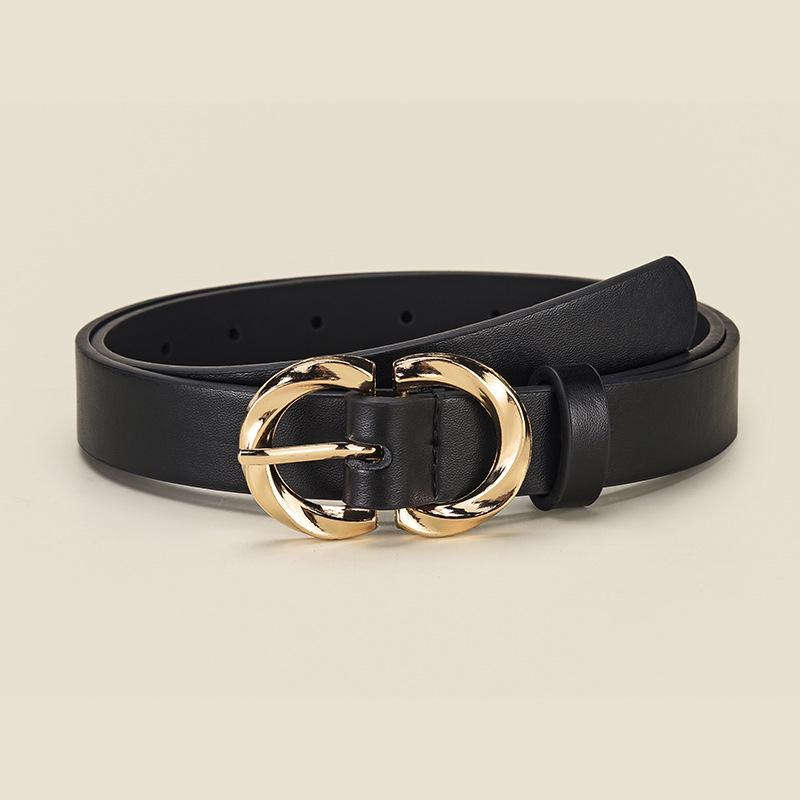 Cintura da Donna in Ecopelle PU con Fibbia Rotonda in Lega - Accessorio Casual Versatile