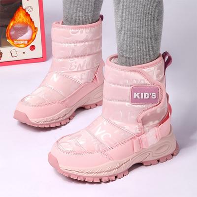 Bottes de neige pour enfants hiver garçons et filles polaire chaudes grandes coton chaussures décontractées enfants moyens et plus âgés imperméables bottes d'extérieur transfrontalier