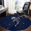 1pc Whale Shark, Starry Night Office Round Area Rug, Under Office Chairs Bedroom Living Room Home Decor, Room Deco