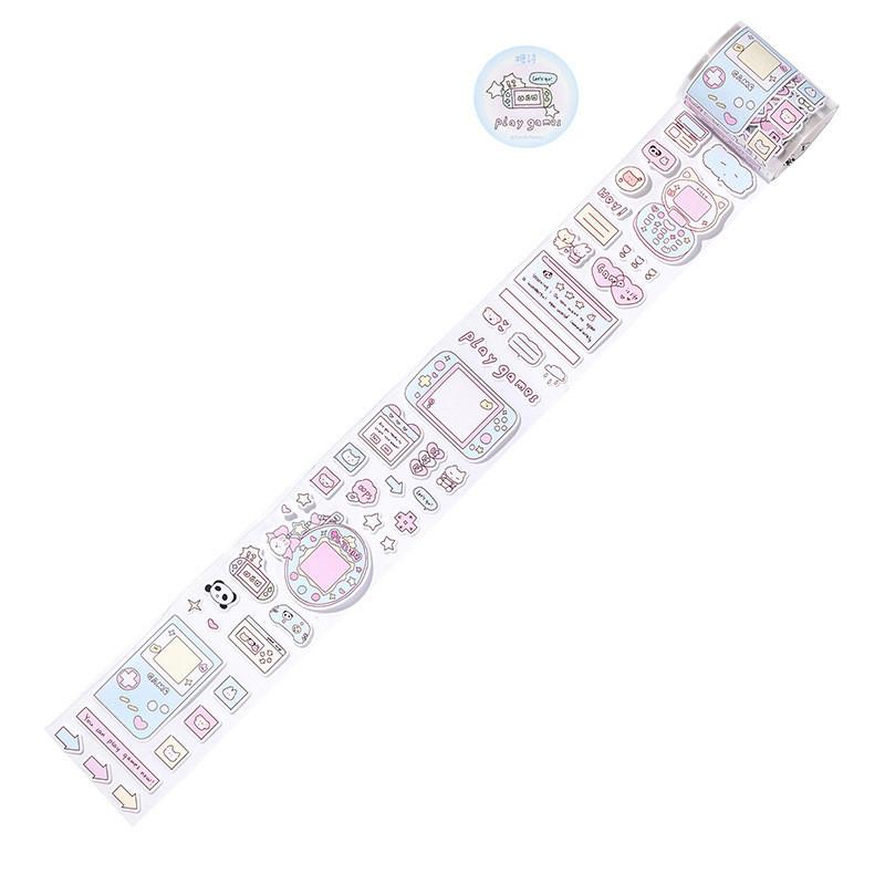 

200см/рулон Мелованная бумажная лента Милый мультяшный Животное игровой автомат лента Креативный блокнот Гука чашка Материал для коллажа Сделай сам Декоративный