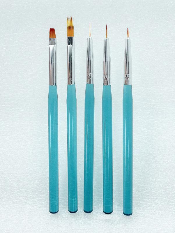 5 Nail Pen Set, Onion Powder Rod Crystal Pen, Nail Brush, Painted Pen, Nail Pen Green, Nail Arrangement Pen Set