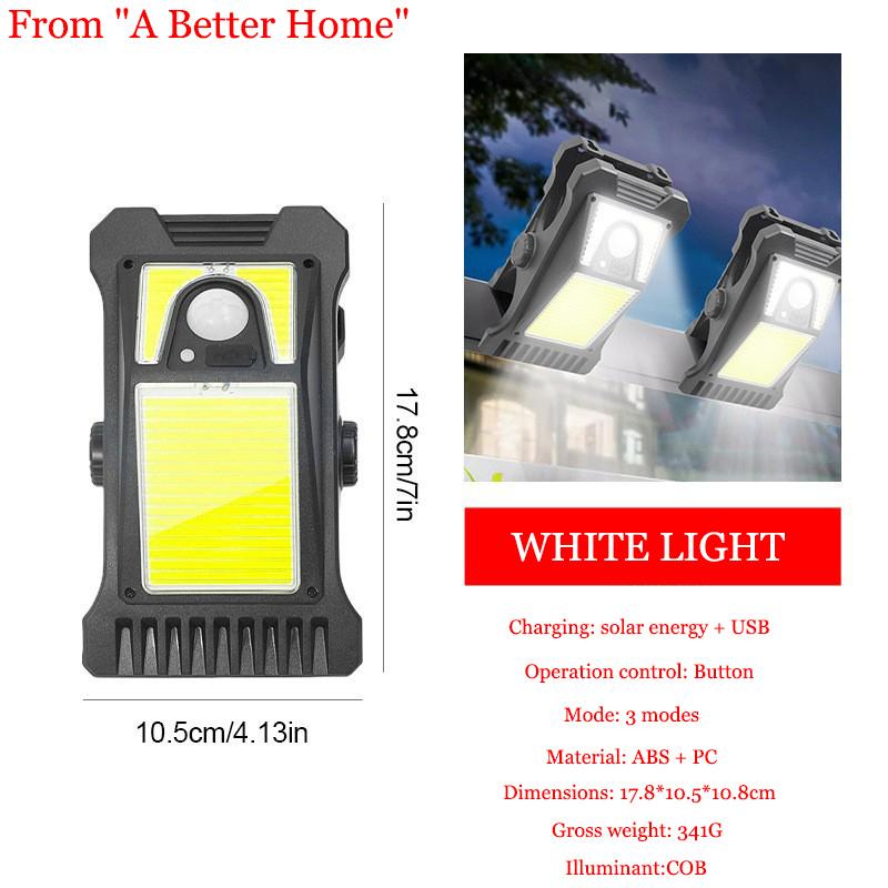 4 Styles 3 Modes LED Solar Clip Light Outdoor Portable Waterproof Body Sensor Lamp Courtyard Garden Lamp Patio Home Camping Wall Lights