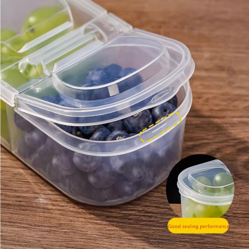 Snack Containers, Divided Bento Snack Box, 2 Compartments Reusable Meal Prep Lunch Fruit Containers Food Storage
