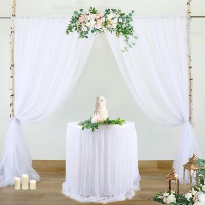 2 st Bakgrundsgardiner Bröllop Organza Genomskinlig Kristall Tyl Rulle Garn Organza Tyg Bröllopsfest Bakgrund Duschdekoration för Baby