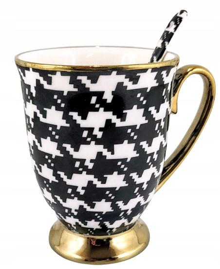 Porcelain Mug 300 with Spoon In a Box, Gift Collection Houndstooth
